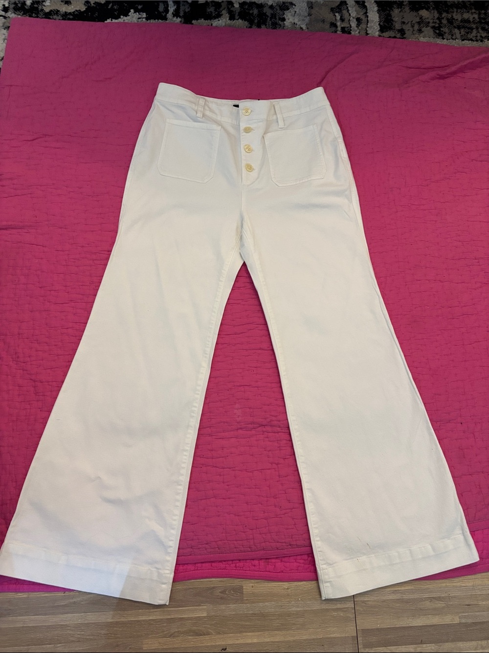 Ralph Lauren black label White High-Rise Wide-Leg pants, US10